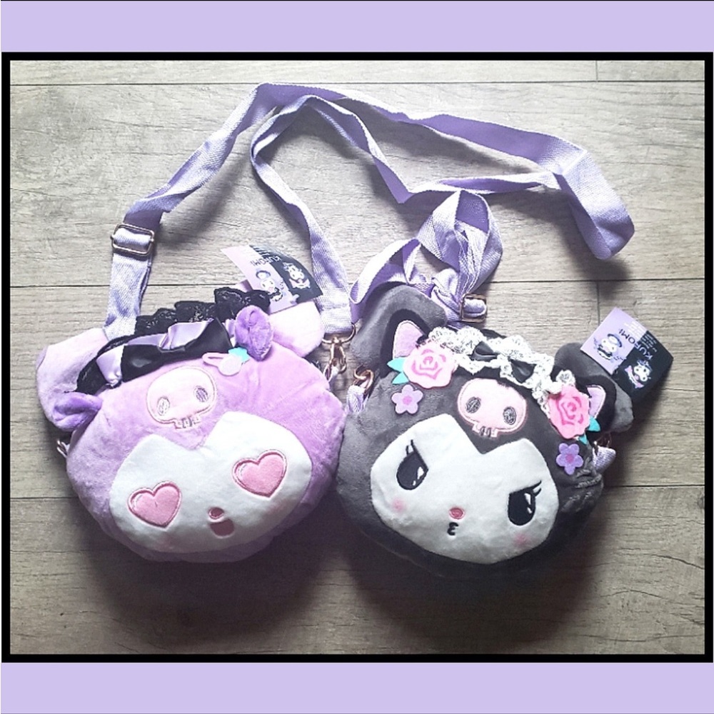 Kuromi plush crossbody bag